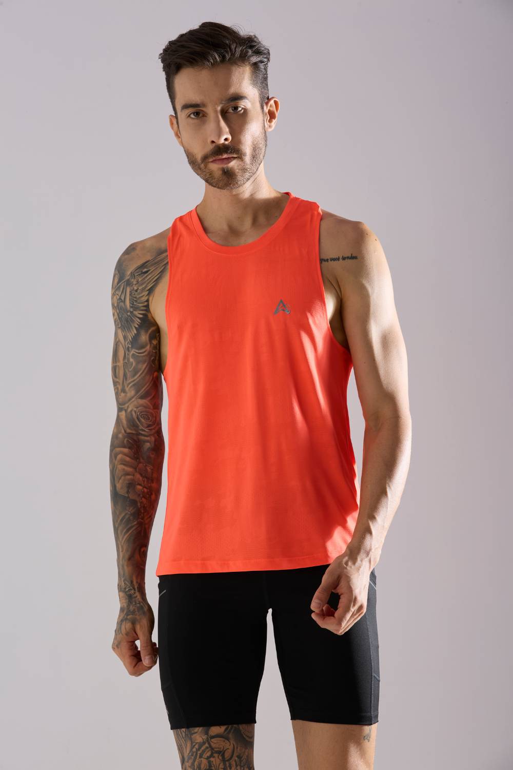 buy men's lightweight running singlet #Color_Neon Orange