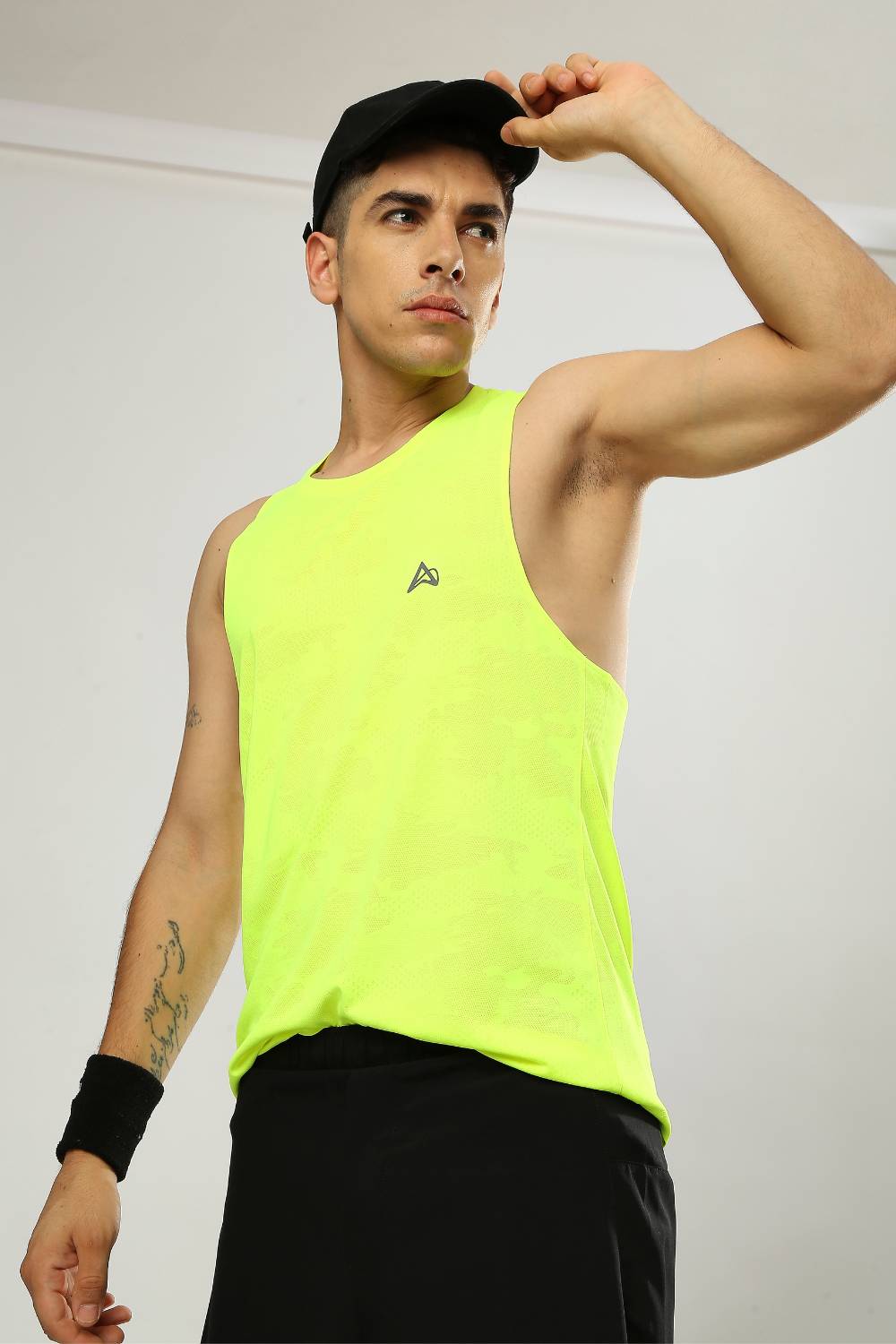 buy men's lightweight running singlet #Color_Neon Yellow