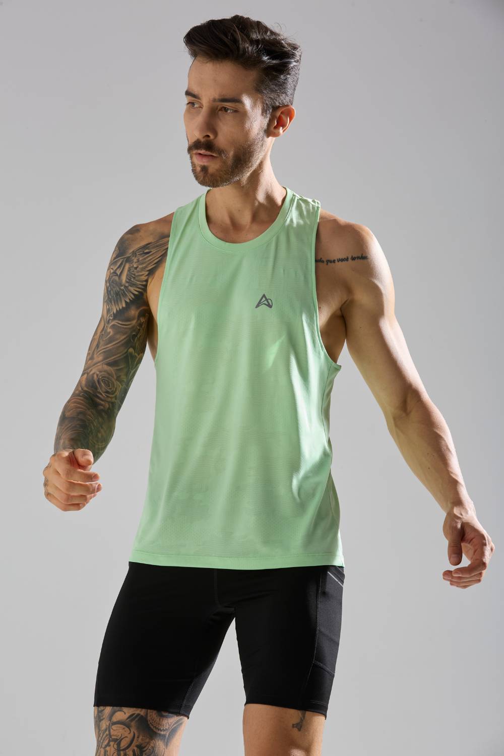 buy men's lightweight running singlet #Color_Summer Green