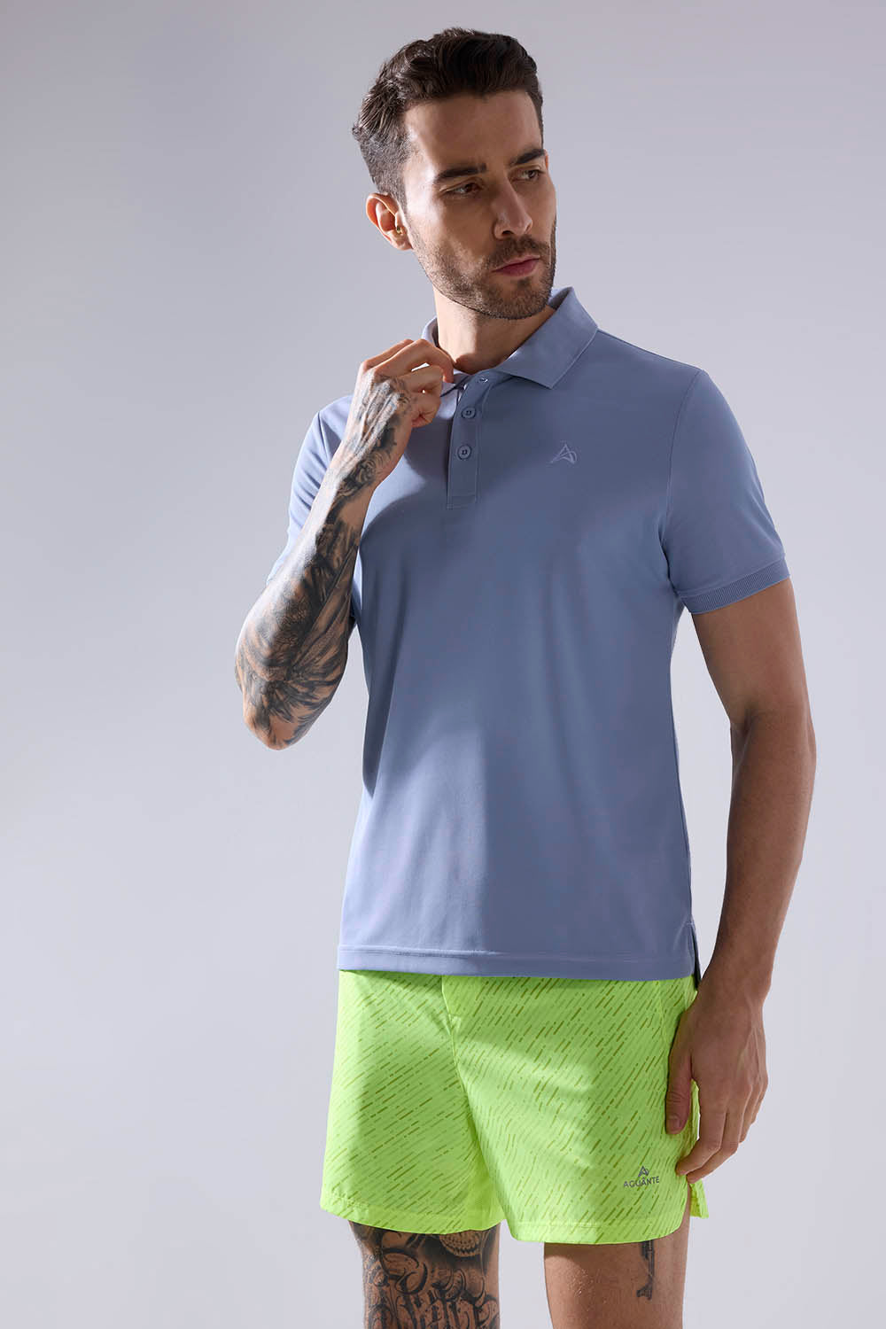 buy men polo t-shirt in sky blue colour #Color_Blue Shadow