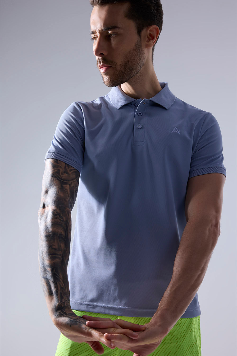 buy men polo t-shirt in sky blue colour #Color_Blue Shadow