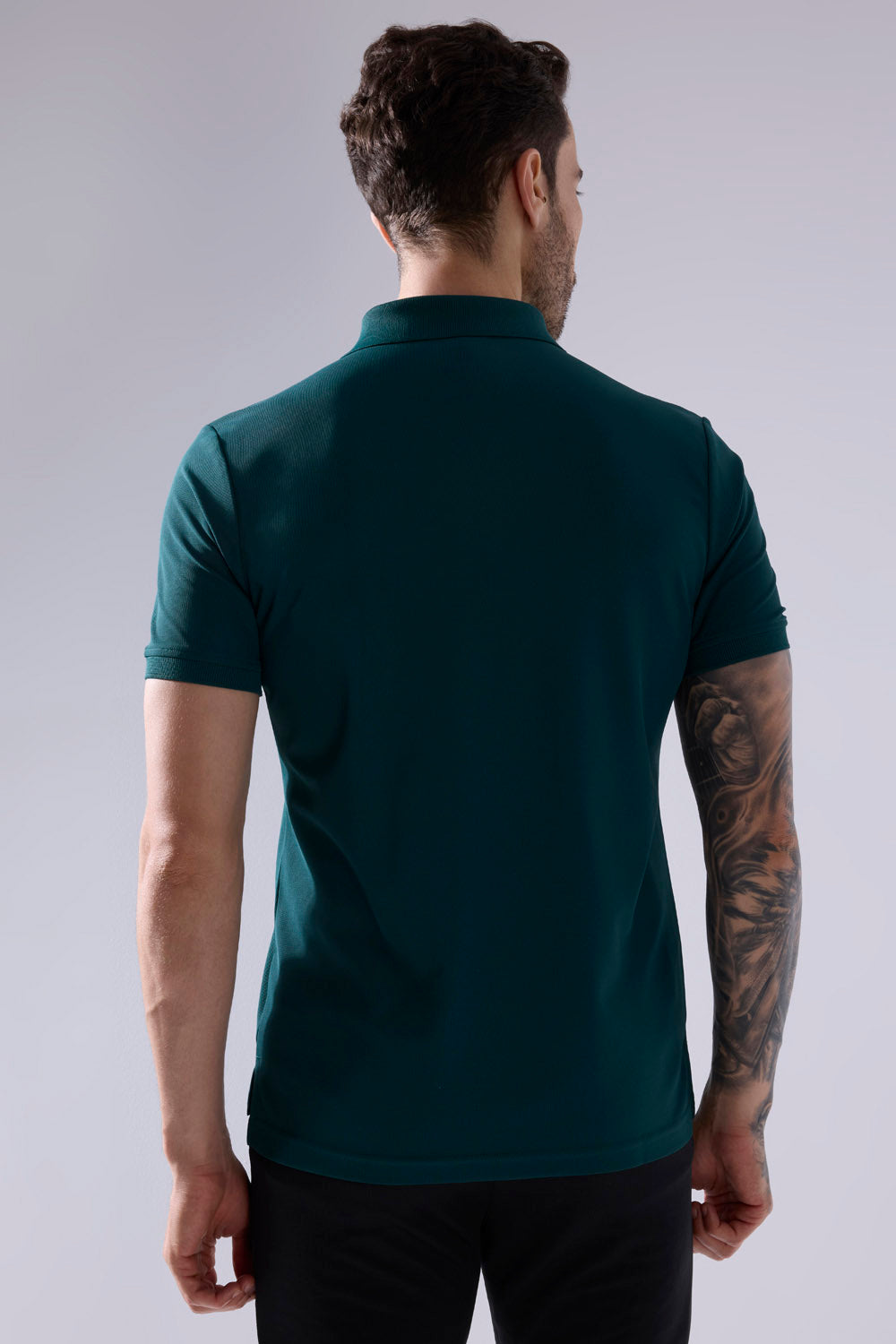 buy men polo t-shirt in green colour #Color_Pesto