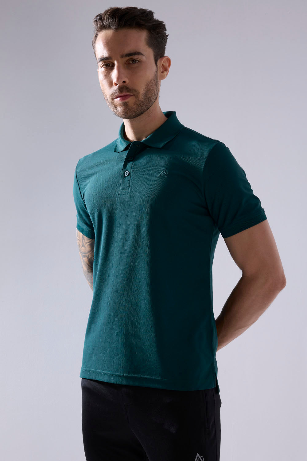 buy men polo t-shirt in green colour #Color_Pesto