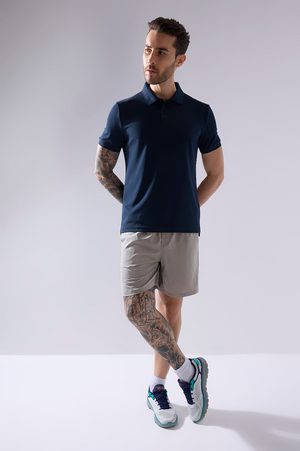 buy men polo t-shirt in navy colour #Color_Navy