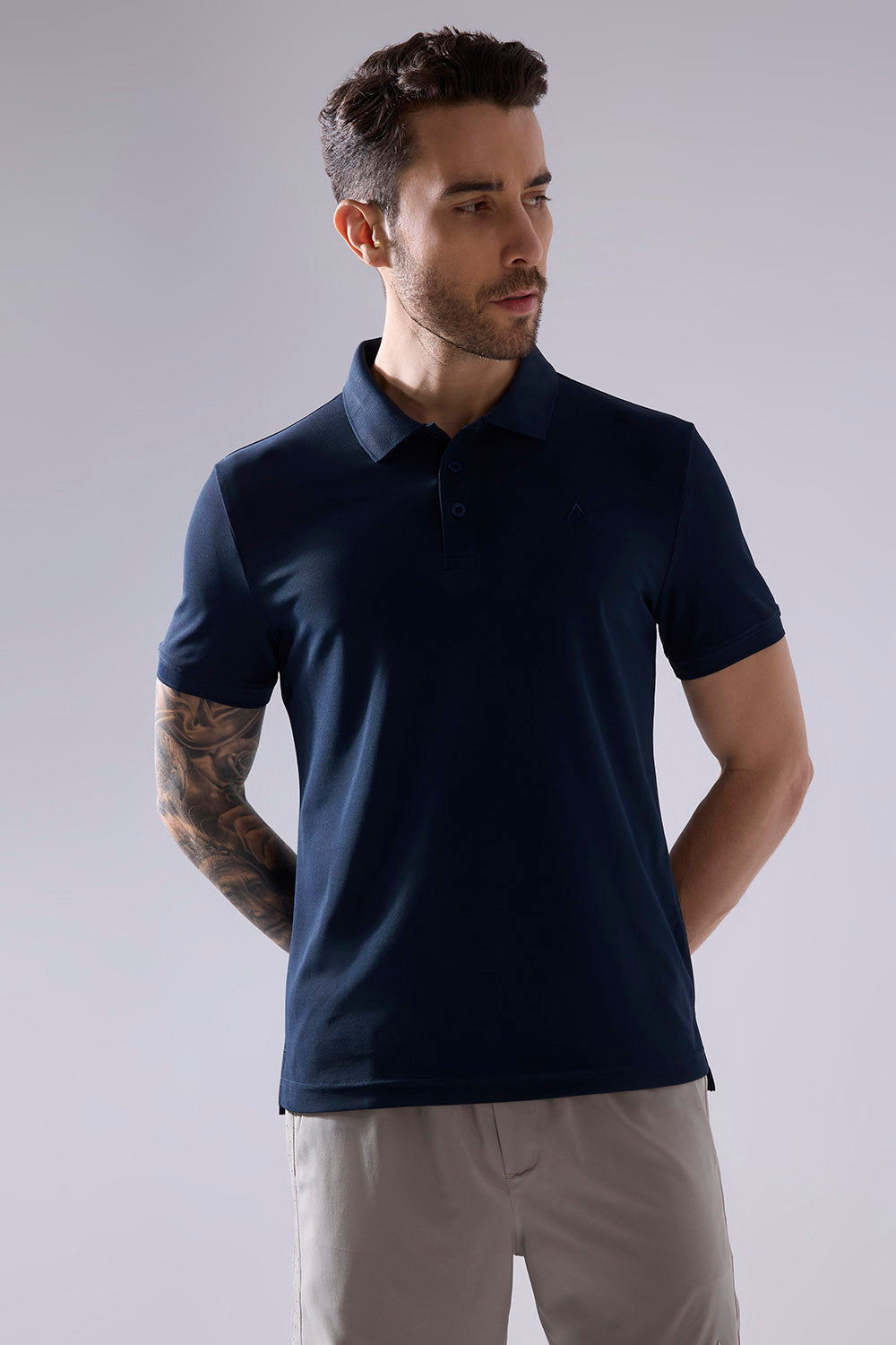 buy men polo t-shirt in navy colour #Color_Navy