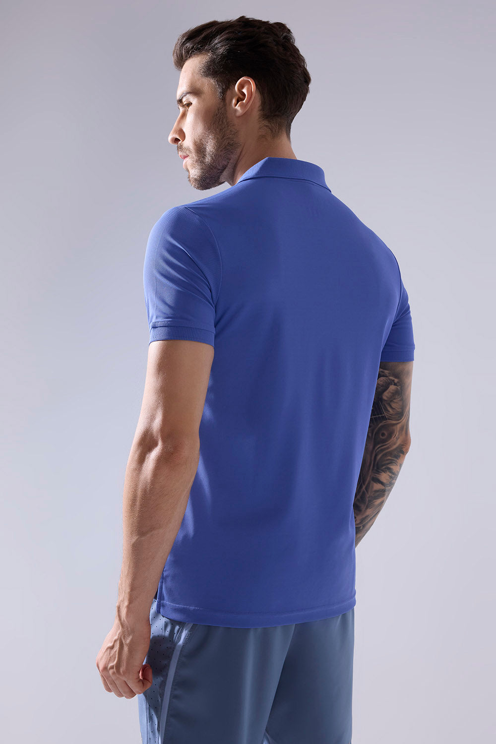 buy men polo t-shirt in blue colour #Color_Sapphire