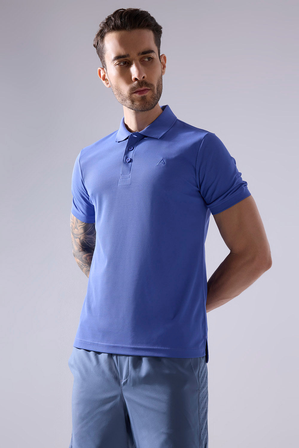 buy men polo t-shirt in blue colour #Color_Sapphire