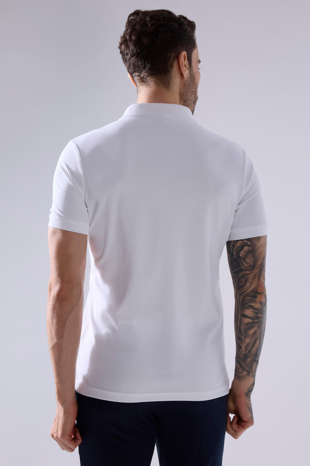 buy men polo t-shirt in navy colour #Color_White