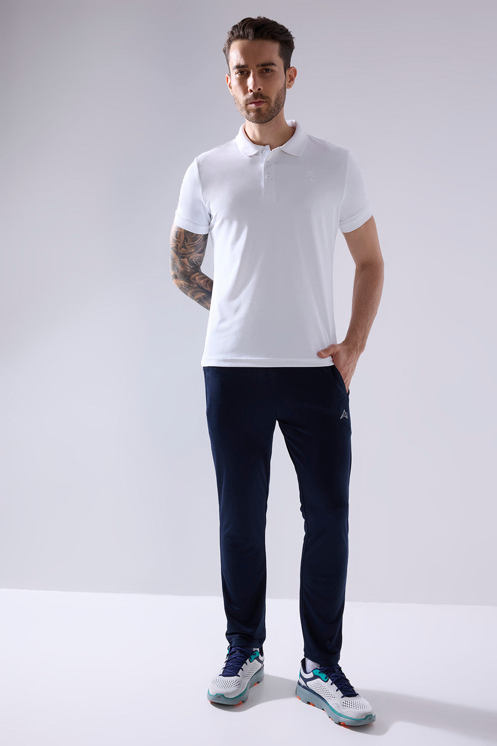 buy men polo t-shirt in navy colour #Color_White
