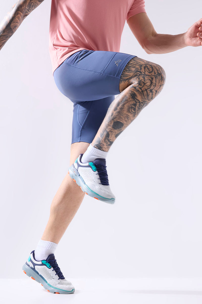 men running half tight with inner lining and multiple pockets #Color_Moonlight