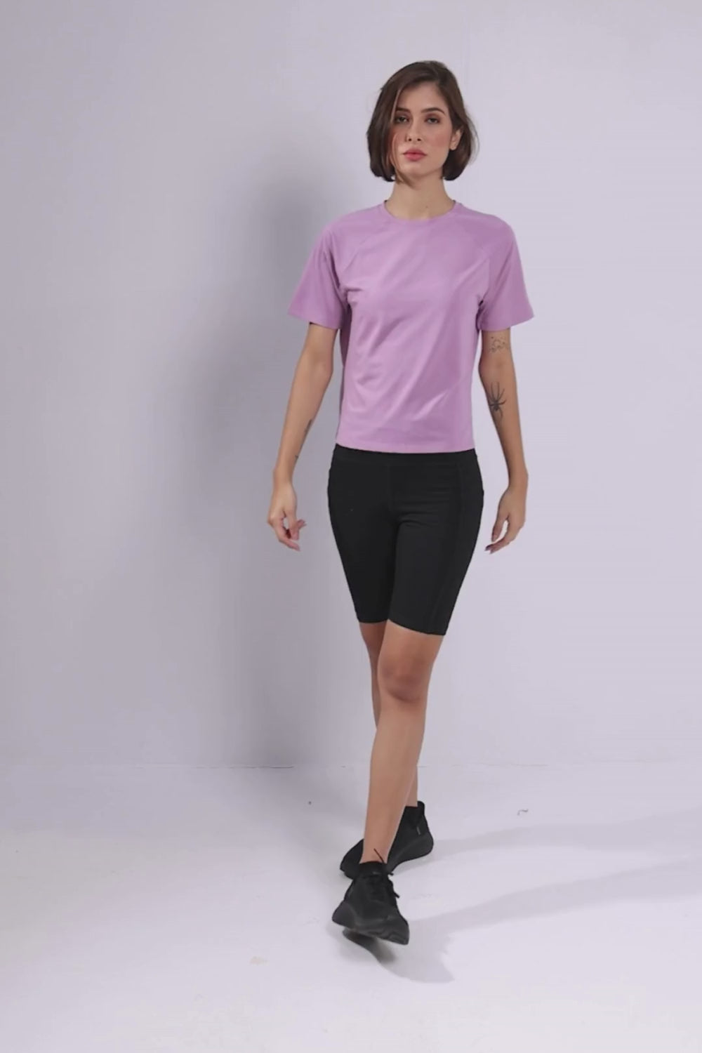 buy 8 inches women running half tight #Color_Black