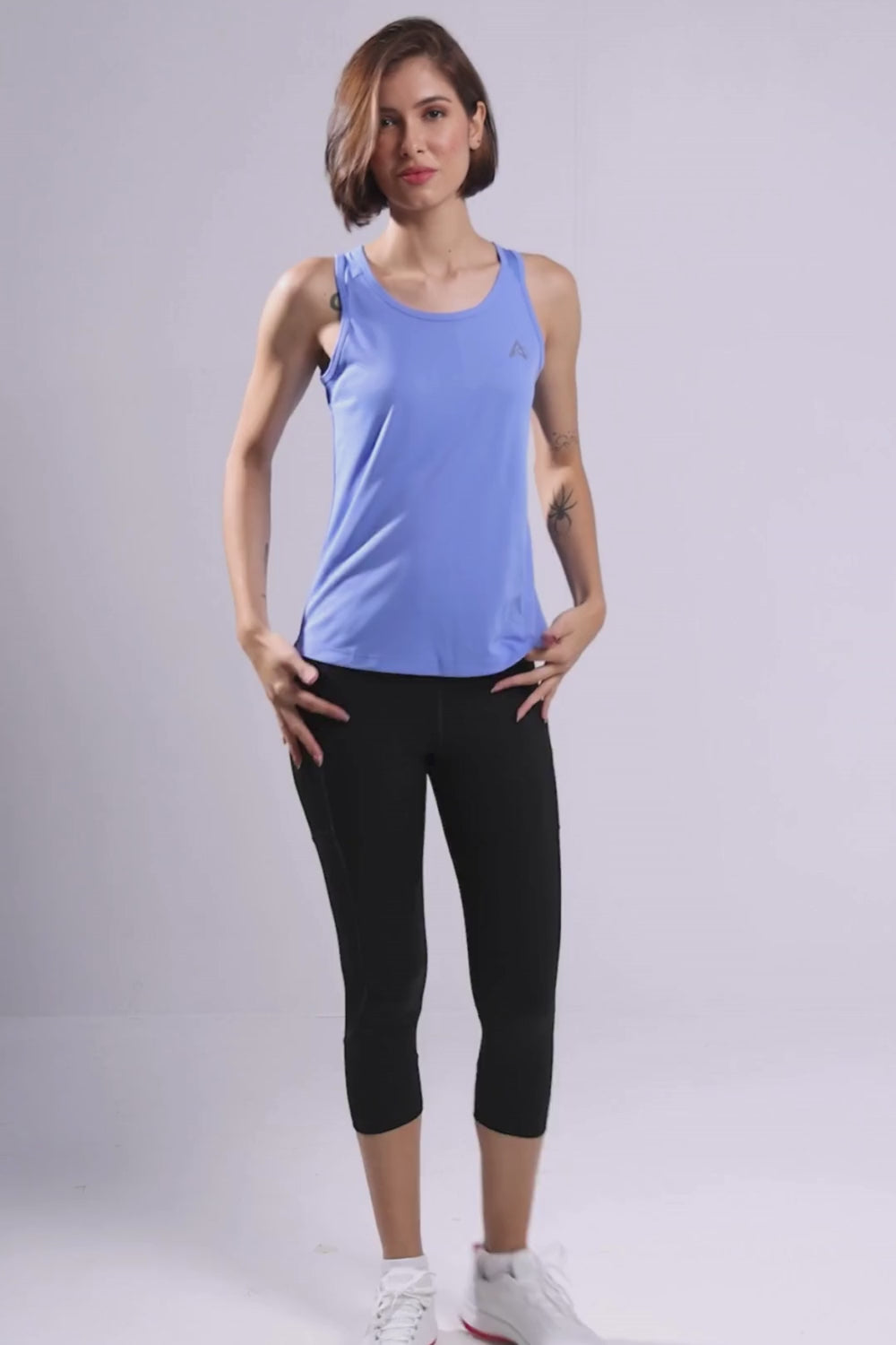 buy women running singlet top online #Color_Vista Blue