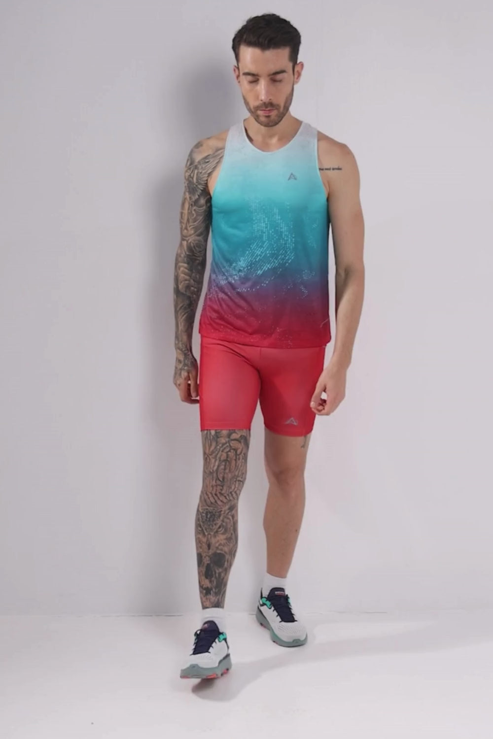buy men running printed singlet online #Color_Glacier Flame Pr