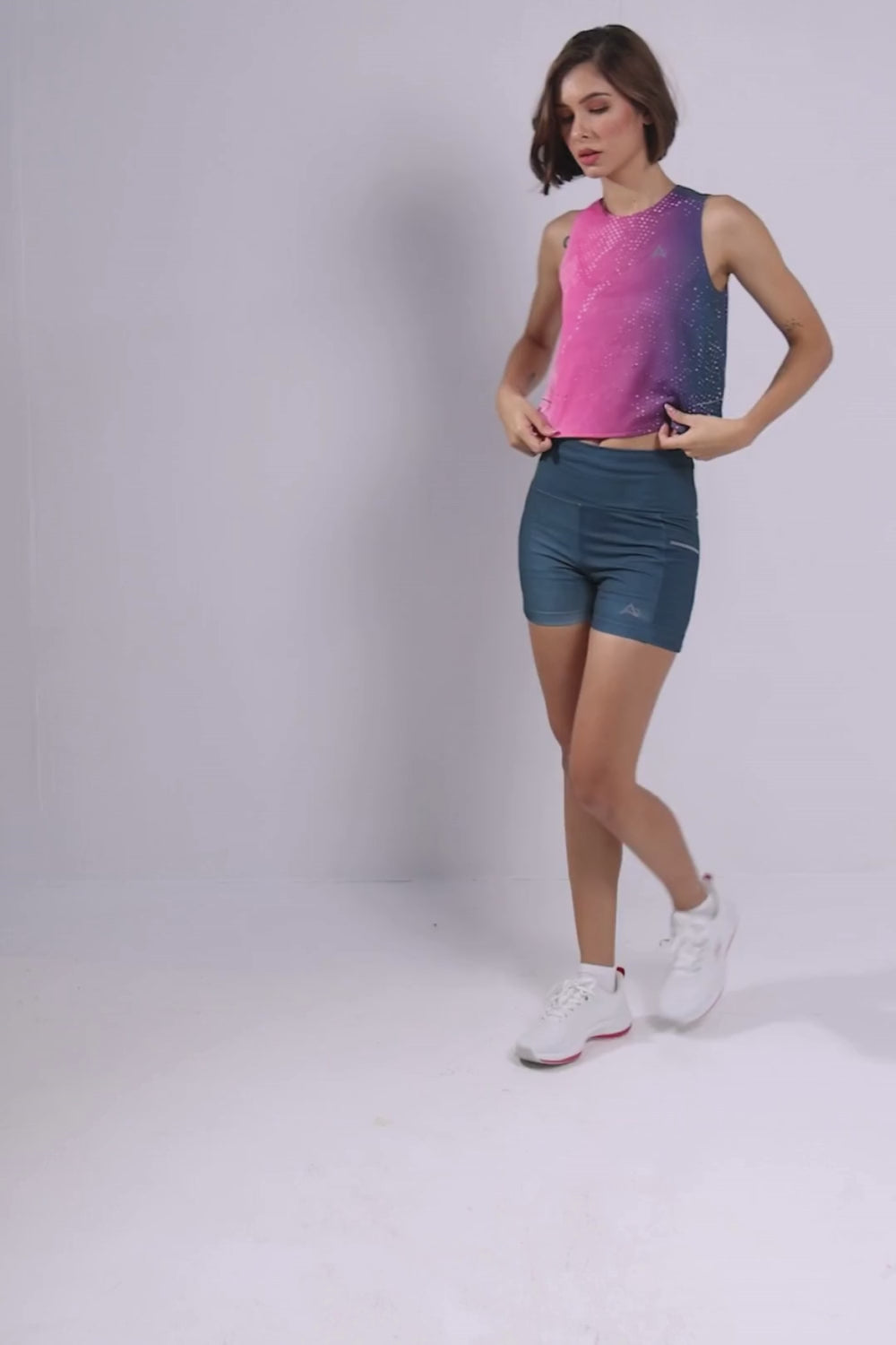 buy women 4 inches running half tights online #Color_Moonstone Gry Pr