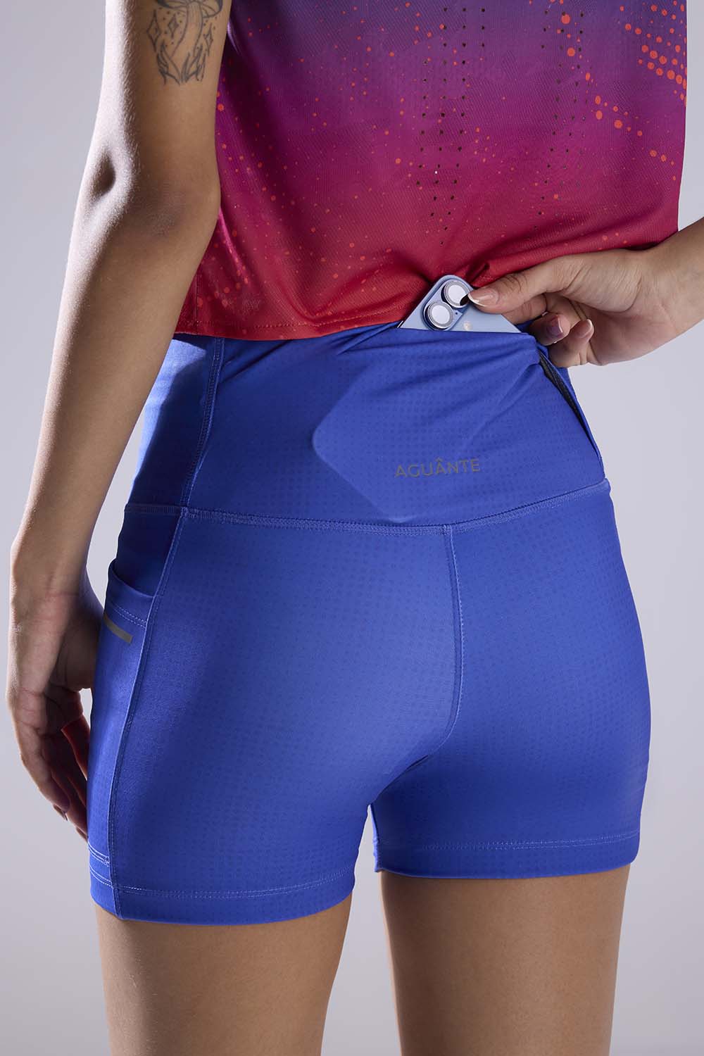 buy women 4 inches running half tights online #Color_Cosmic Blue Pr