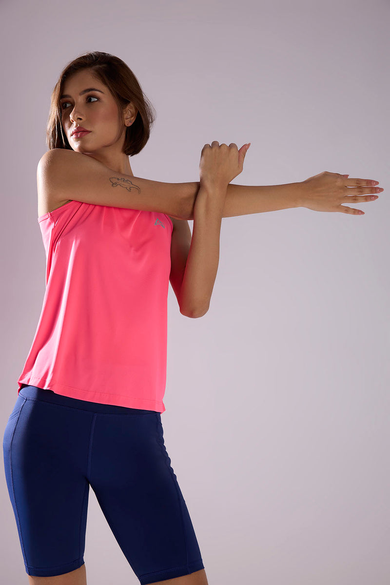 buy women running singlet top online #Color_Neon Pink