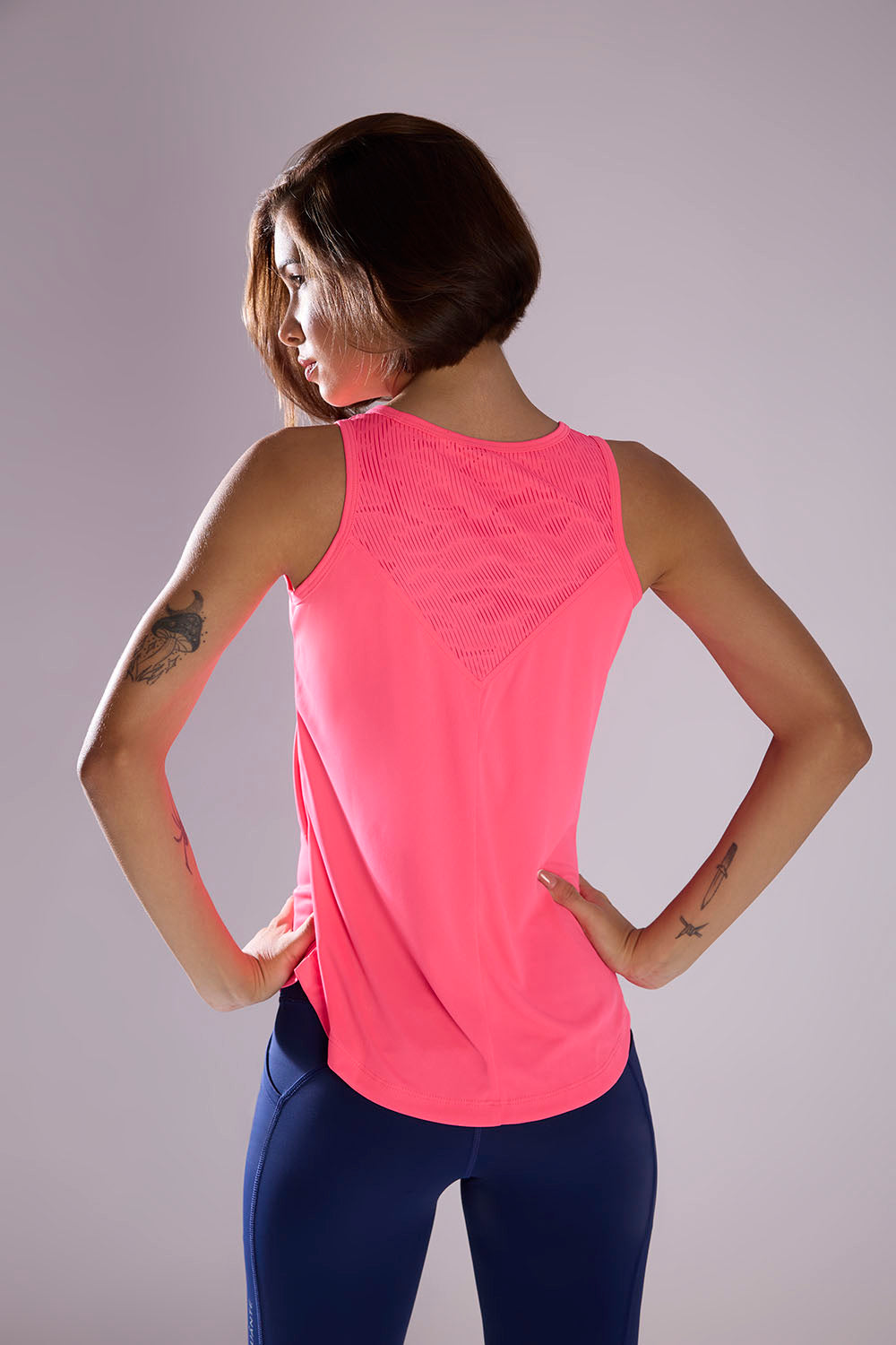 buy women running singlet top online #Color_Neon Pink